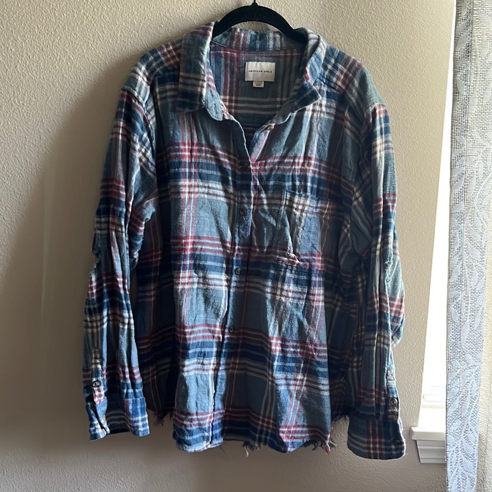 Distressed American Eagle flannel